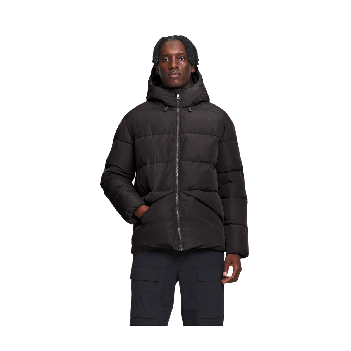 AIGLE Ultra Black Hooded Quilted Jacket