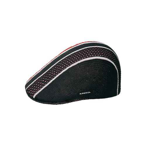 Boina unissexo Kangol Tropic Game Stripe 507 Preta. Foto da lateral do produto.