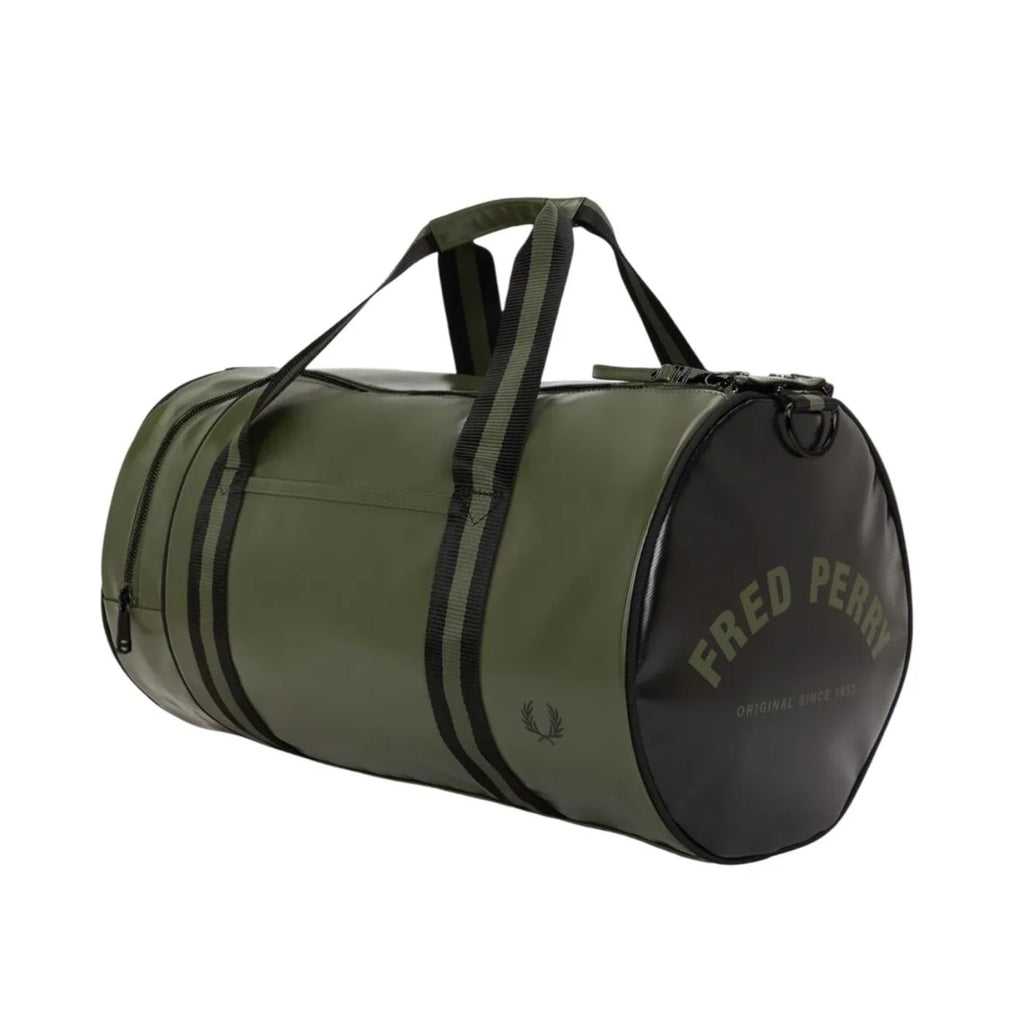 Saco Clássico Barrel Bag Fred Perry Verde e Preto