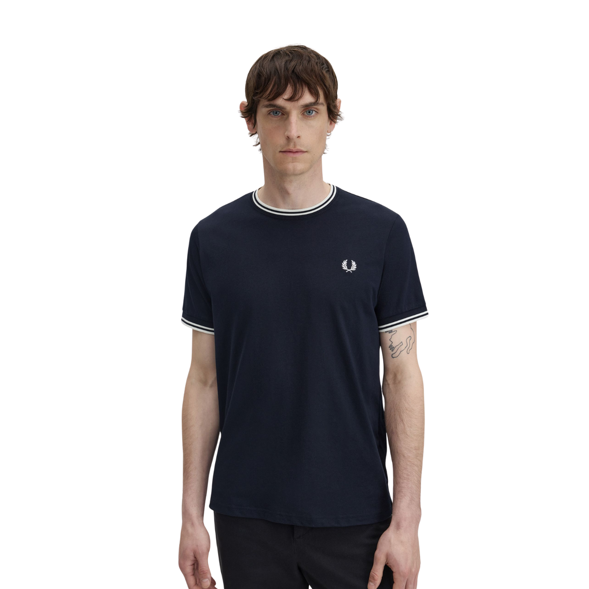 T-Shirt para homem Fred Perry Twin Tipped Azul Marinho