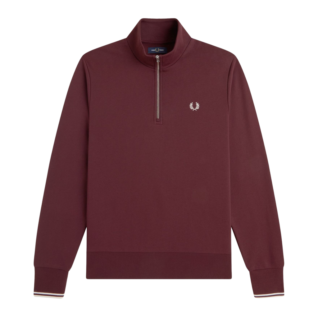 Camisola Bordô c/meio fecho Fred Perry