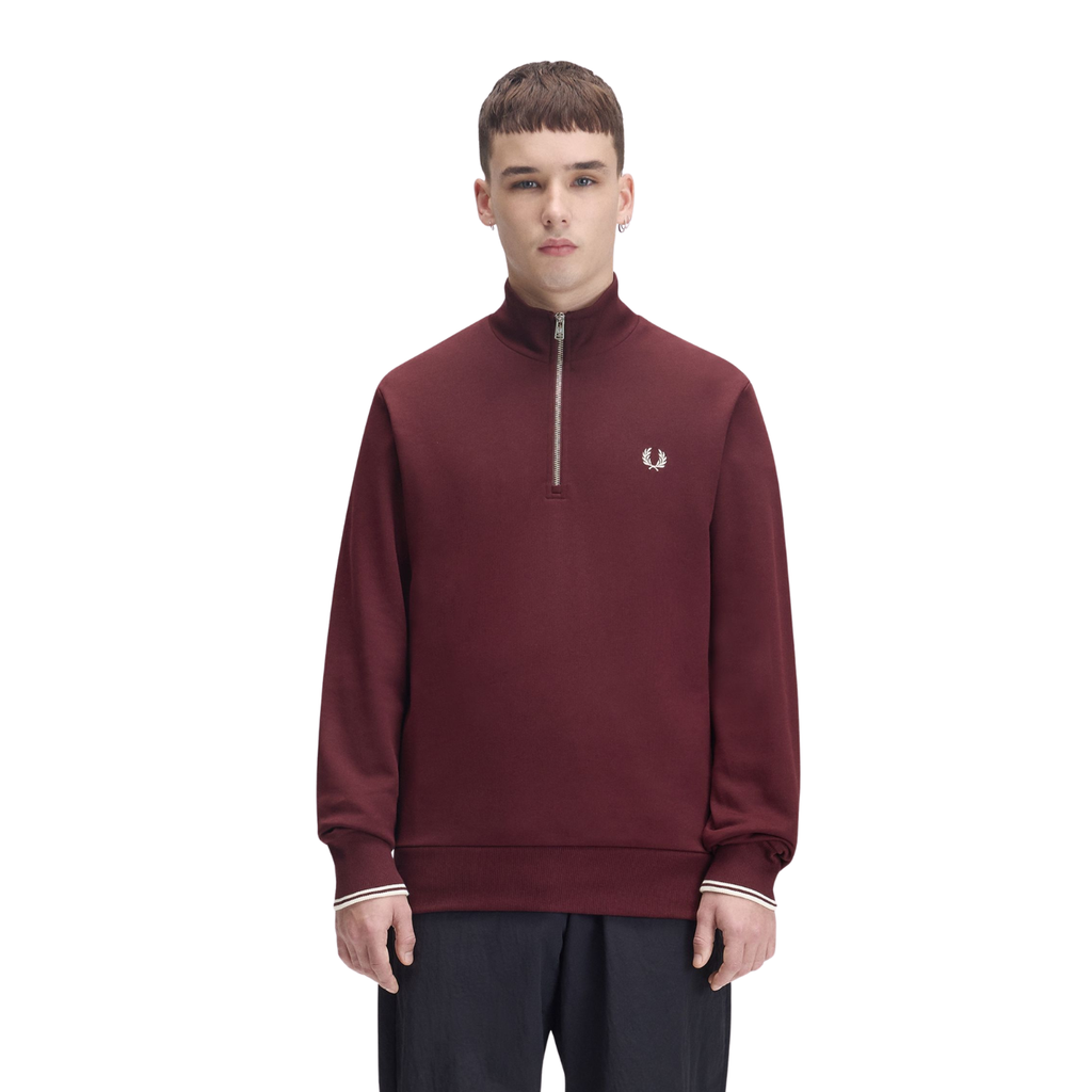 Camisola Bordô c/meio fecho Fred Perry