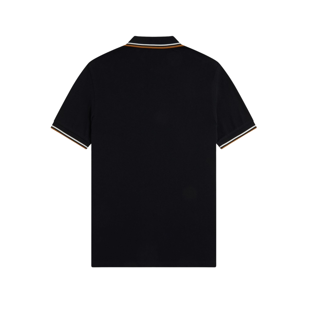 Polo Preto M3600 Fred Perry com duplas riscas