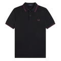 Polo Preto M3600 Fred Perry com duplas riscas