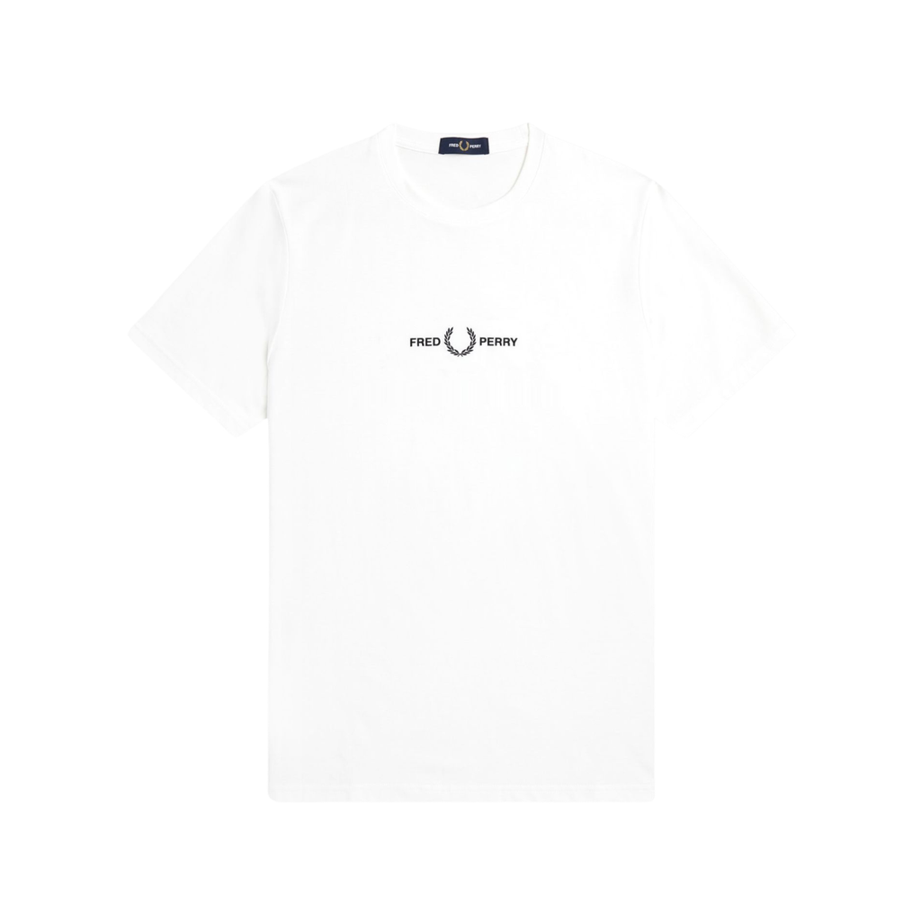 T-Shirt Branca para homem Fred Perry Logo Bordado
