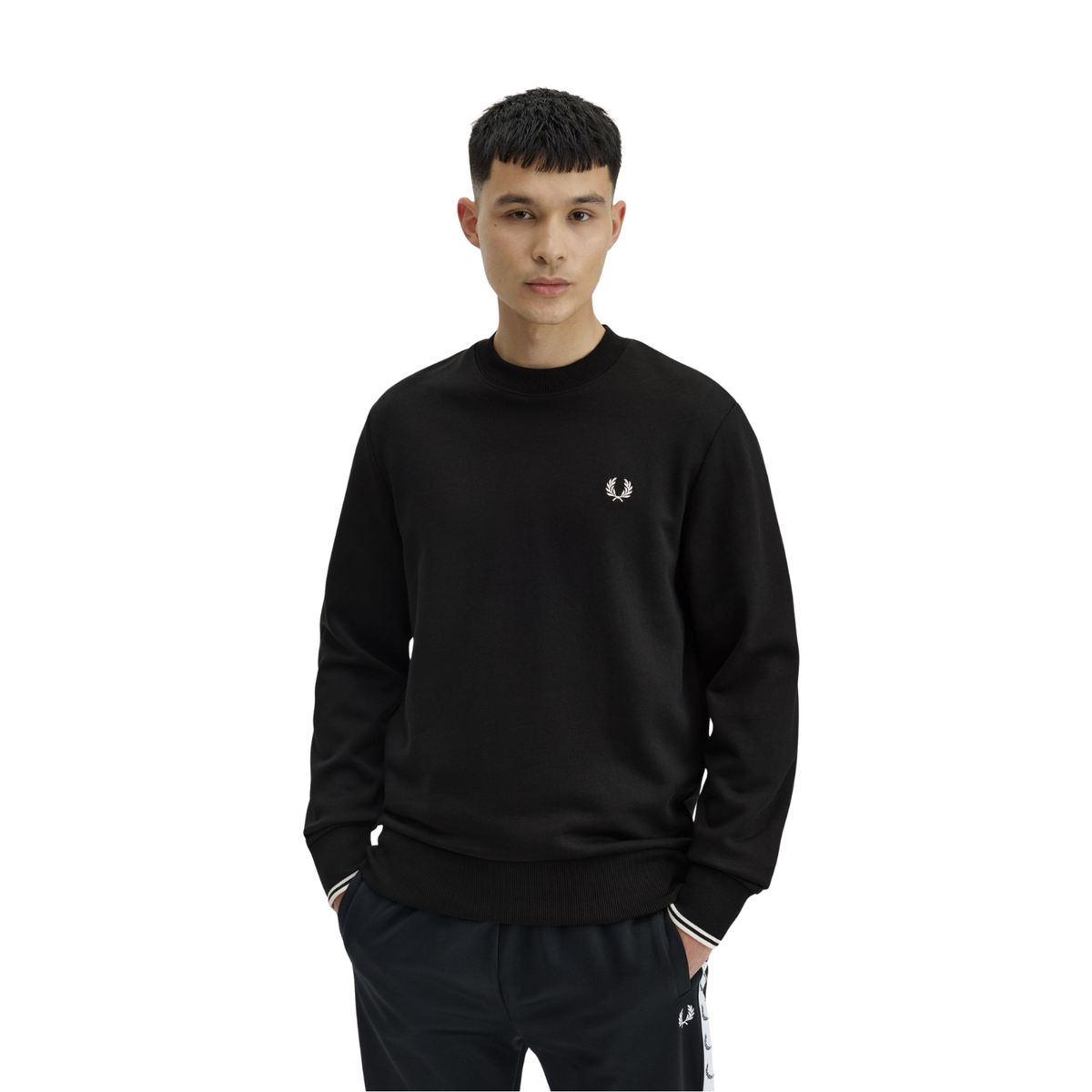 Camisola com gola redonda Preta Fred Perry
