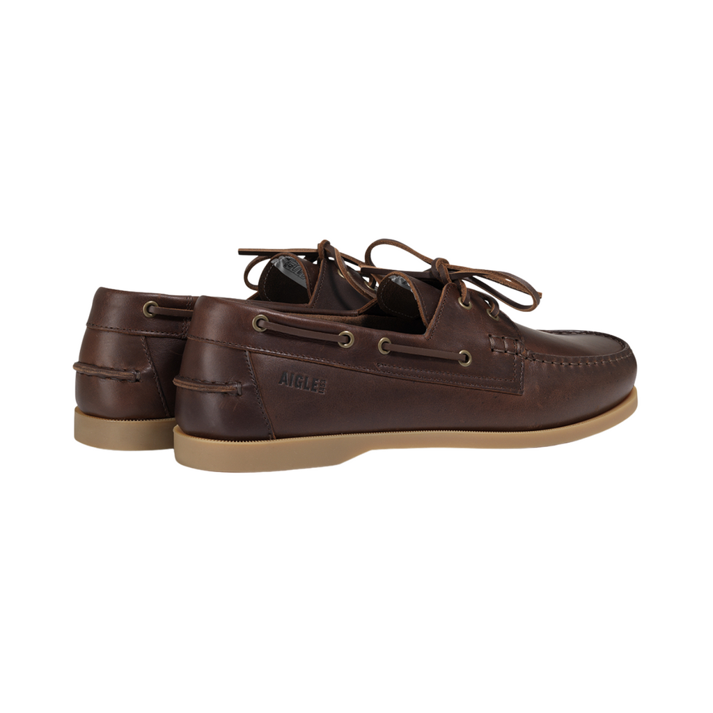 AIGLE Nubile Boat Brown Leather Shoe
