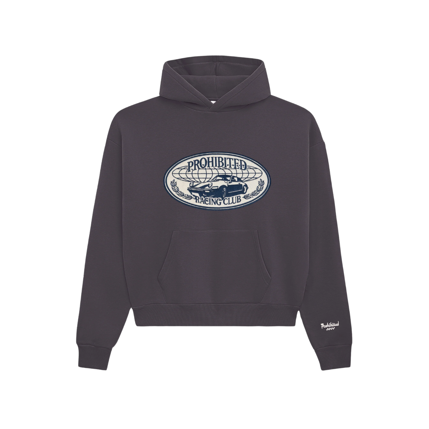 Hoodie Racecore Prohibited Grey Brushed Unisex