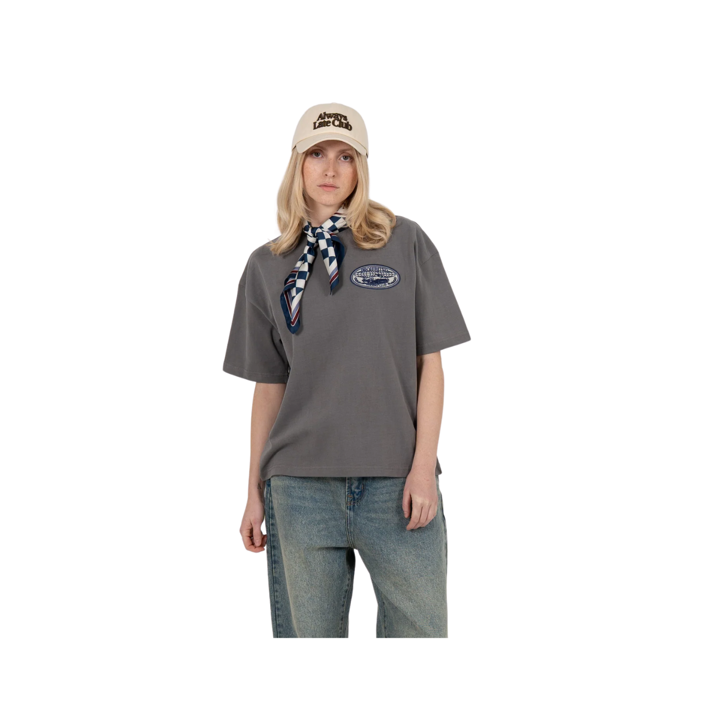 Prohibited Grey Racecore Oversized Crop Fit T-Shirt