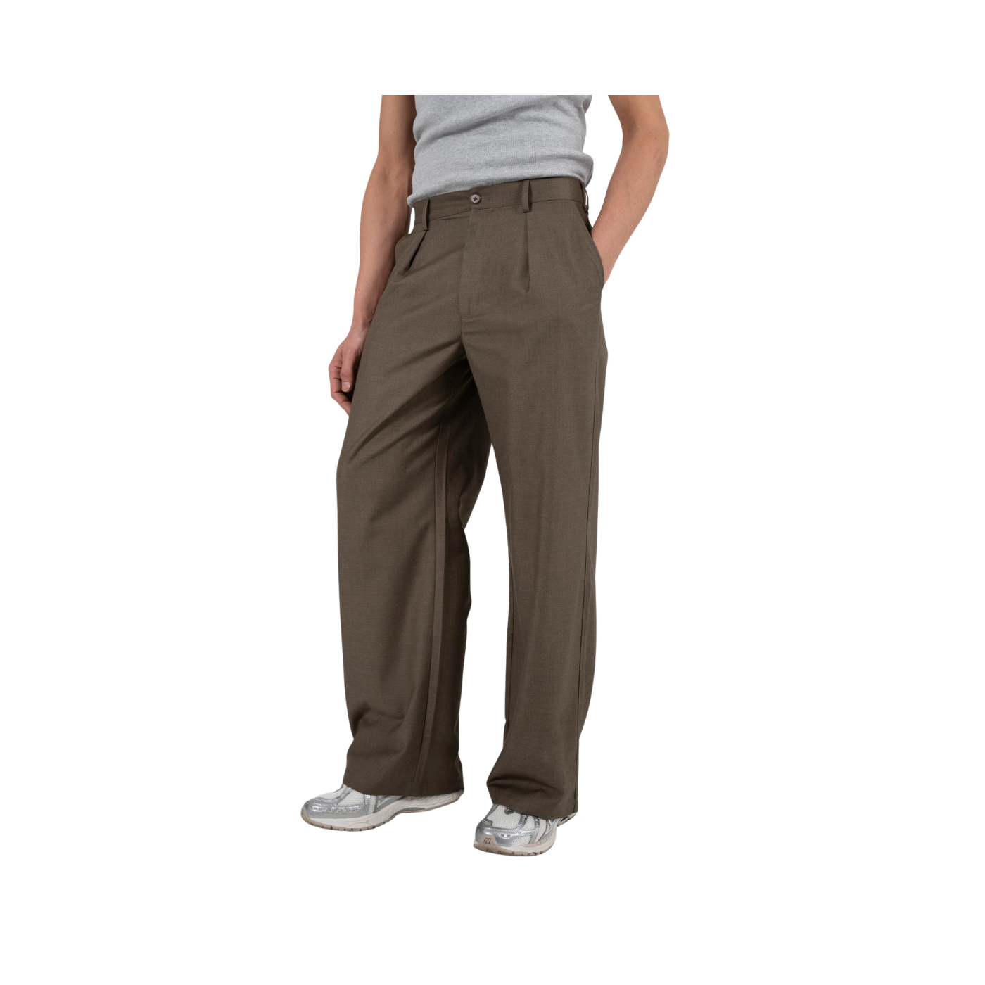 Prohibited Soho Pleated Khaki Unisex Trousers