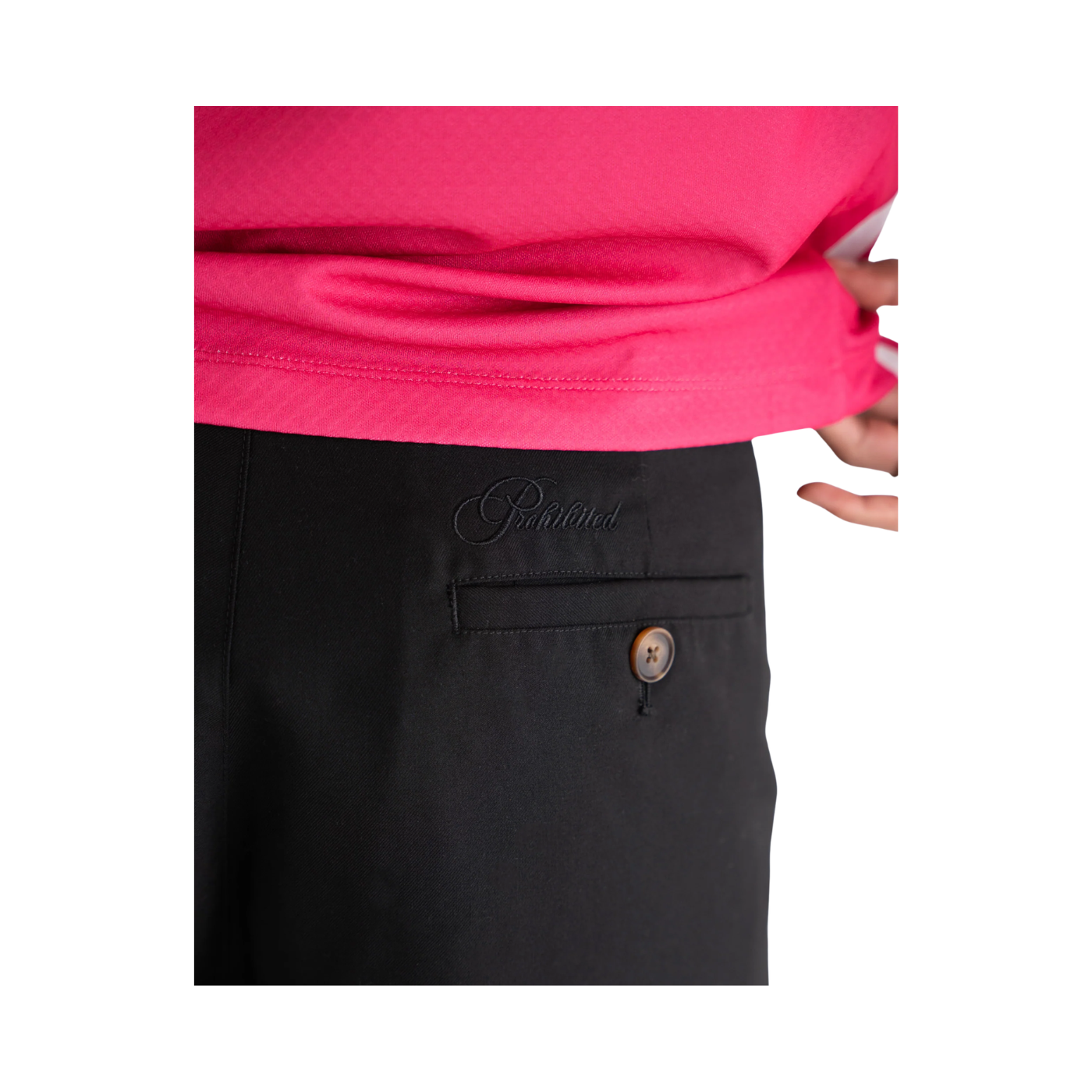 Black Pleated Prohibited Shorts