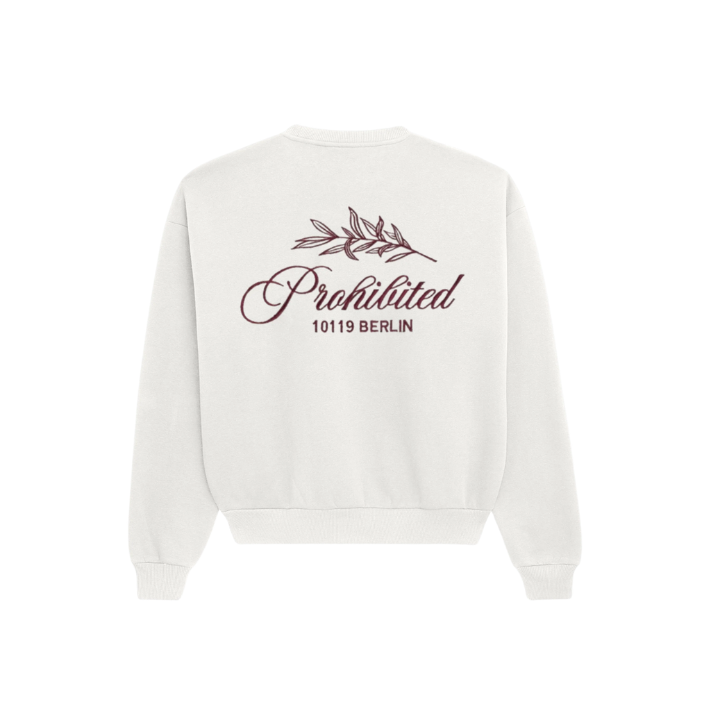 Sweatshirt Crew Neck Branca PB Leaf Prohibited Cardada Unissexo