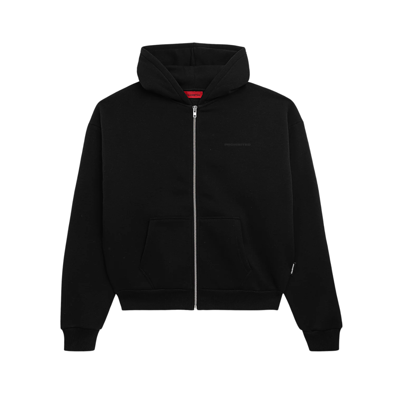 Black Prohibited 10119 Brushed Unisex Zip Hoodie