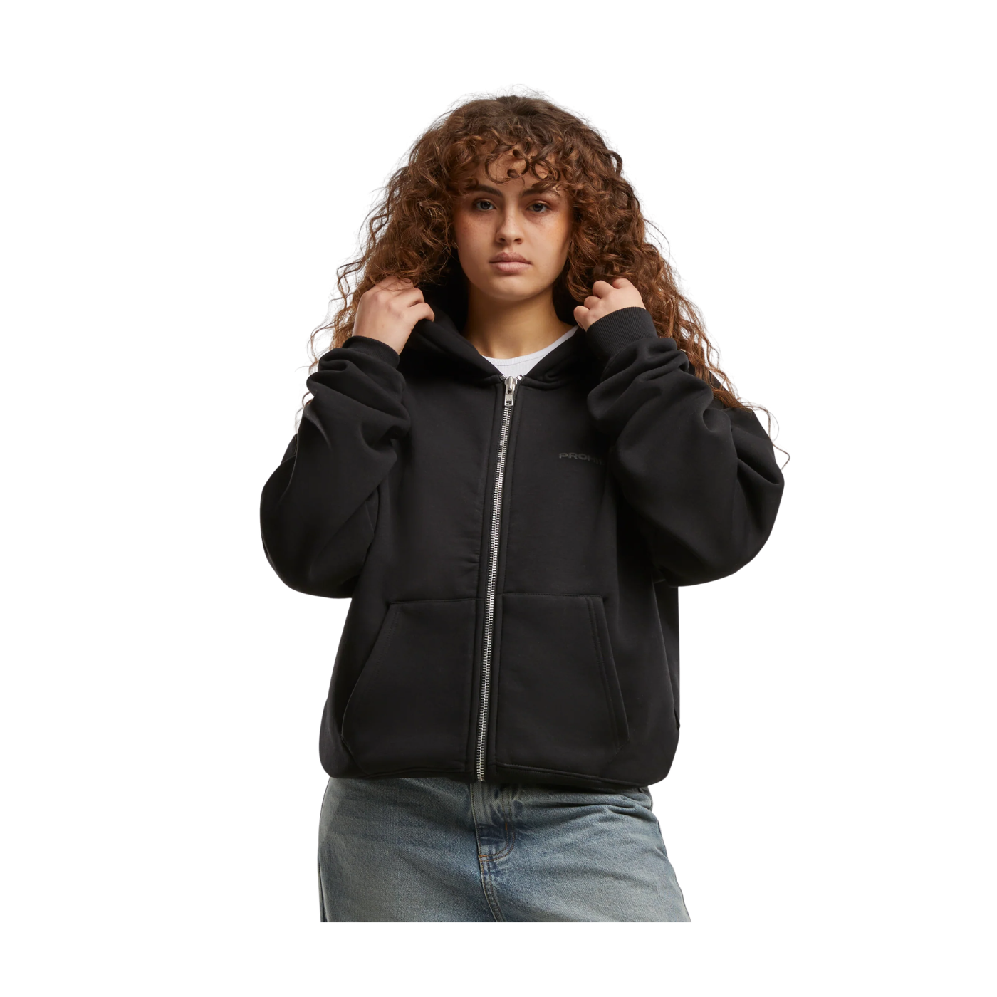 Black Prohibited 10119 Brushed Unisex Zip Hoodie