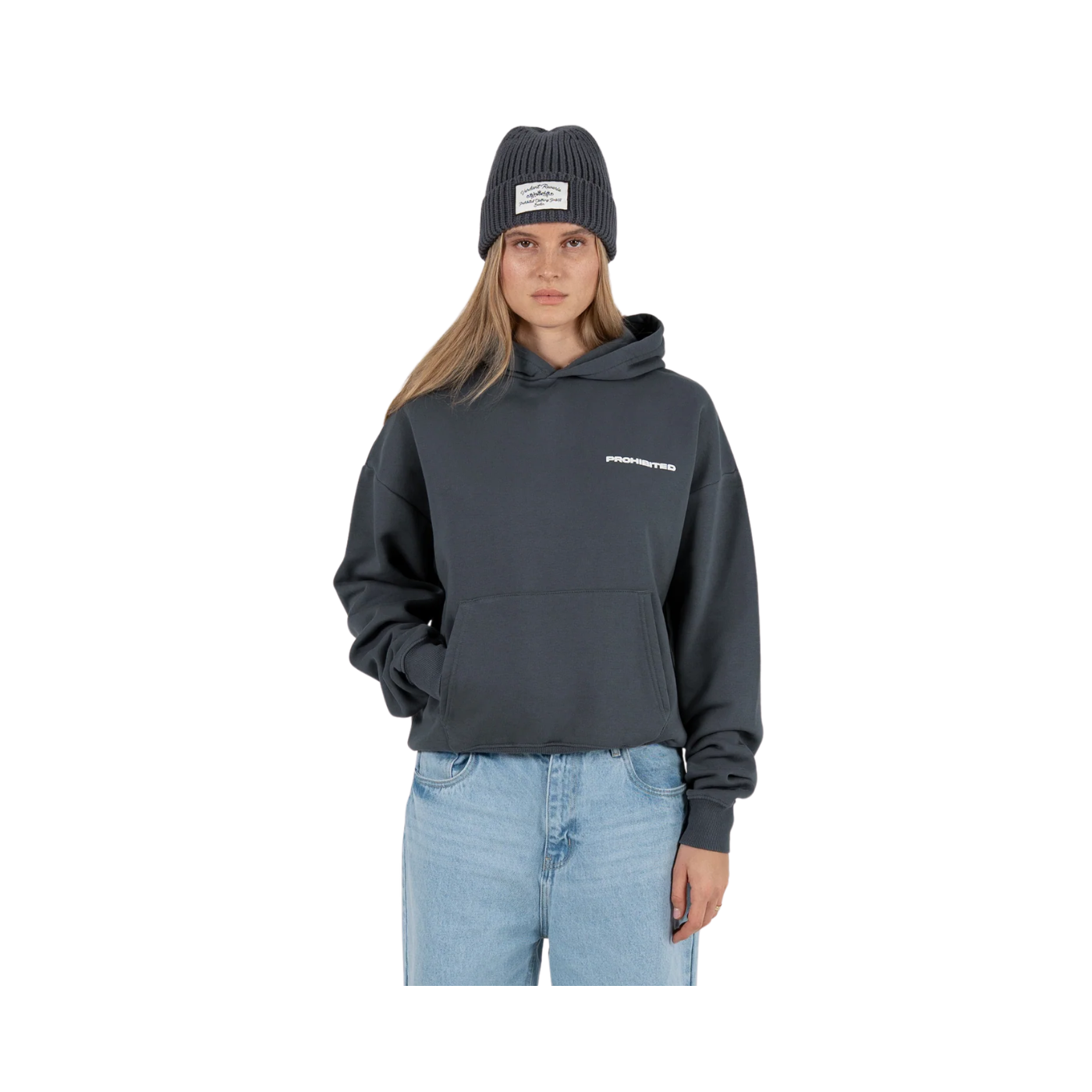 Washed Stone Prohibited 10119 Brushed Unisex Hoodie