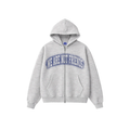 Oversized Grey Zip Hoodie We Are Not Friends Pixel Logo