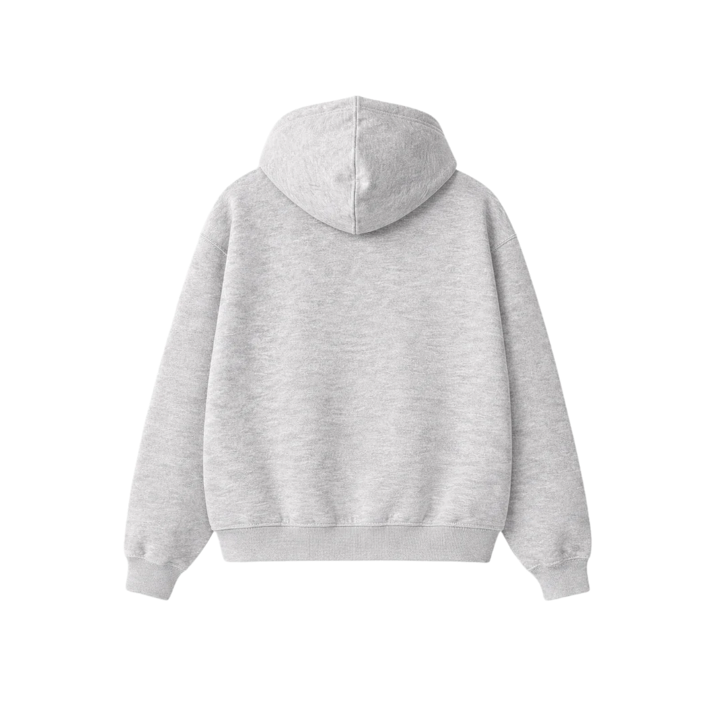 Oversized Grey Zip Hoodie We Are Not Friends Pixel Logo
