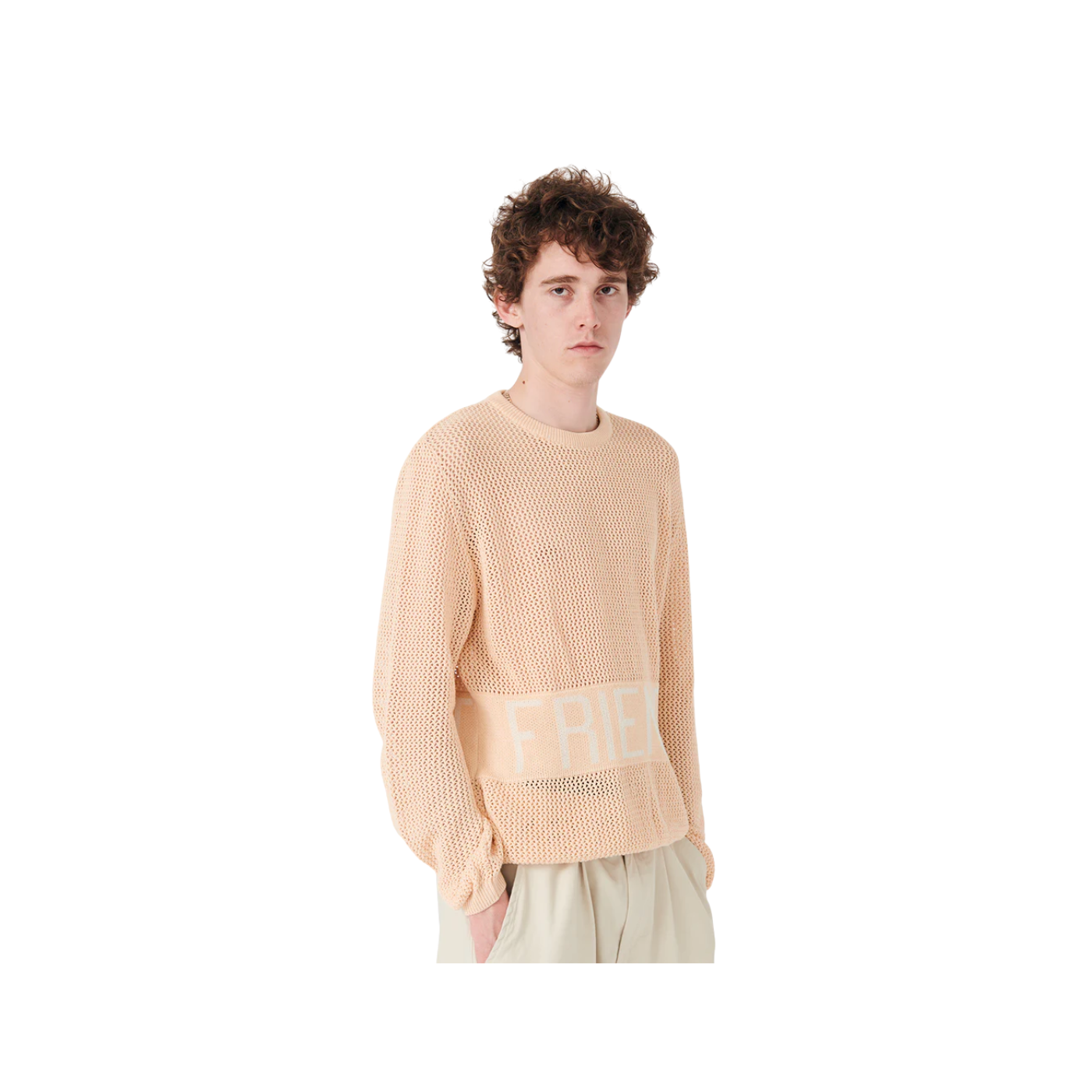 We Are Not Friends Salmon Friends Knit Sweatshirt